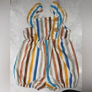 PatPat Multicolor Striped Kids One Piece